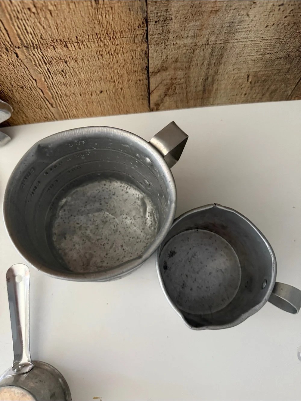 Vintage Aluminum Cookie Cutters and Measuring Cups Set